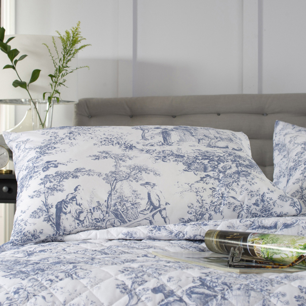 The Lyndon Company 2021 Toile Housewife Blue Pillowcase 50 x 75cm 2 Pack Image