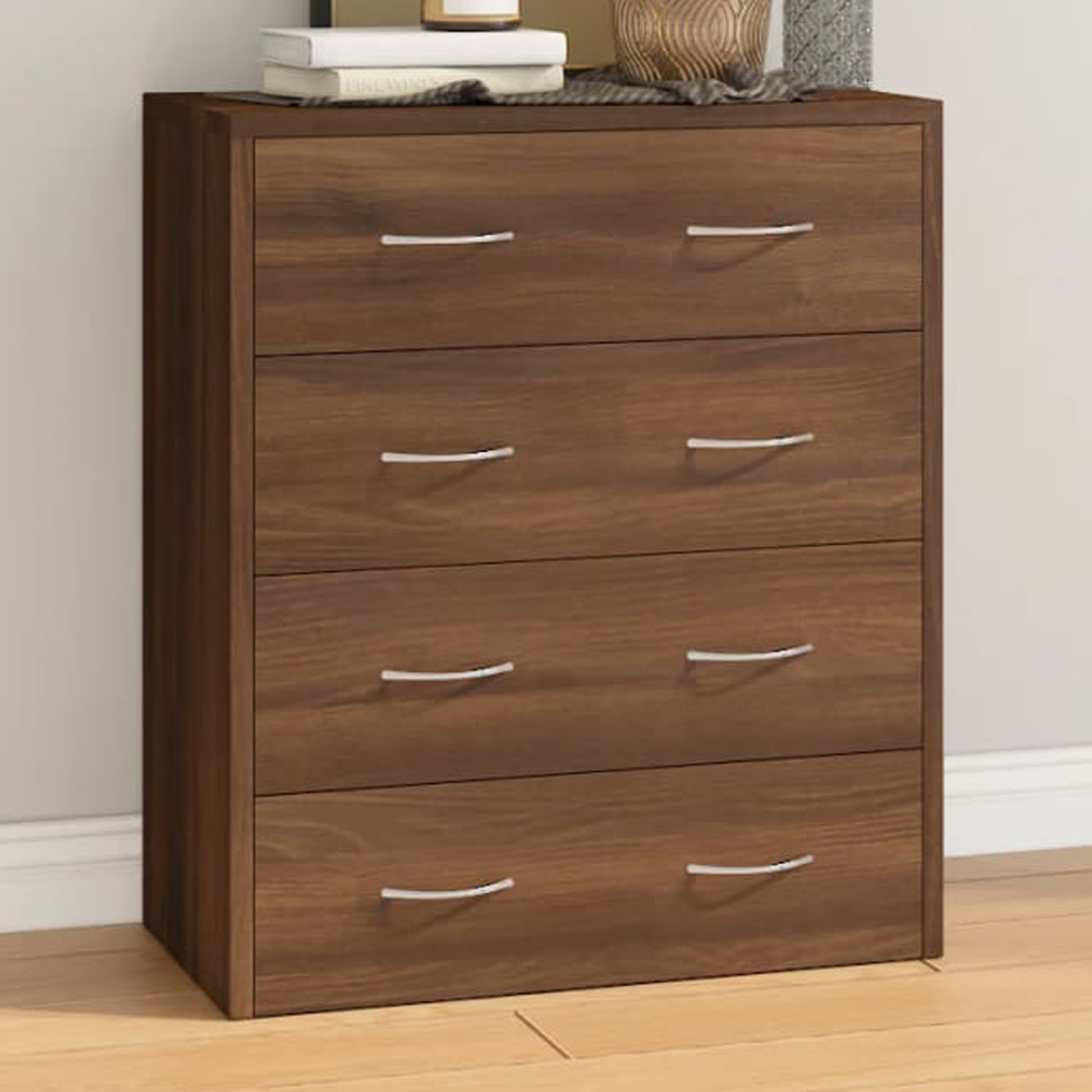 vidaXL 4 Drawer Brown Oak Sideboard Image 1