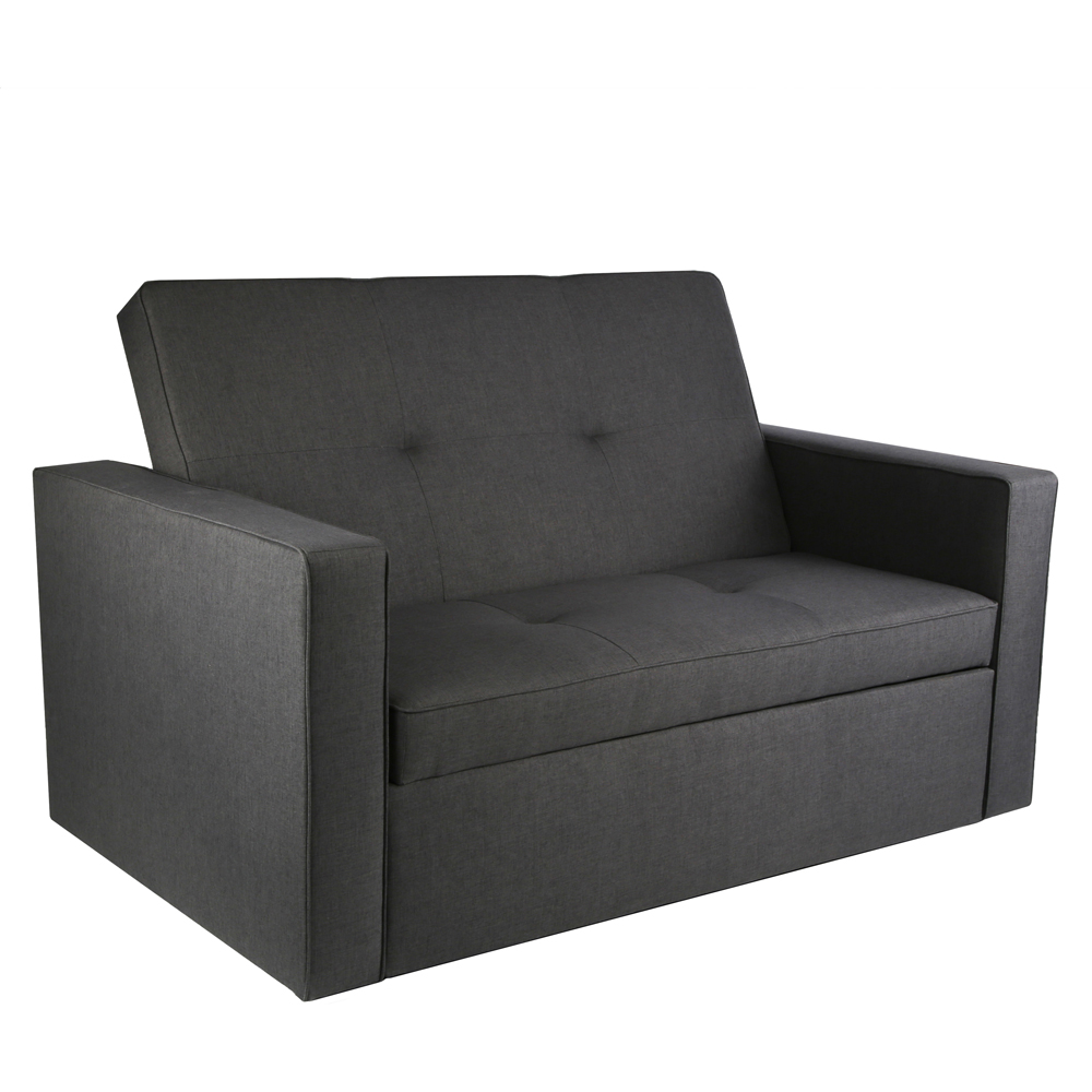 Troy Grey 2 Seater Pull Out Sofa Bed Image 2