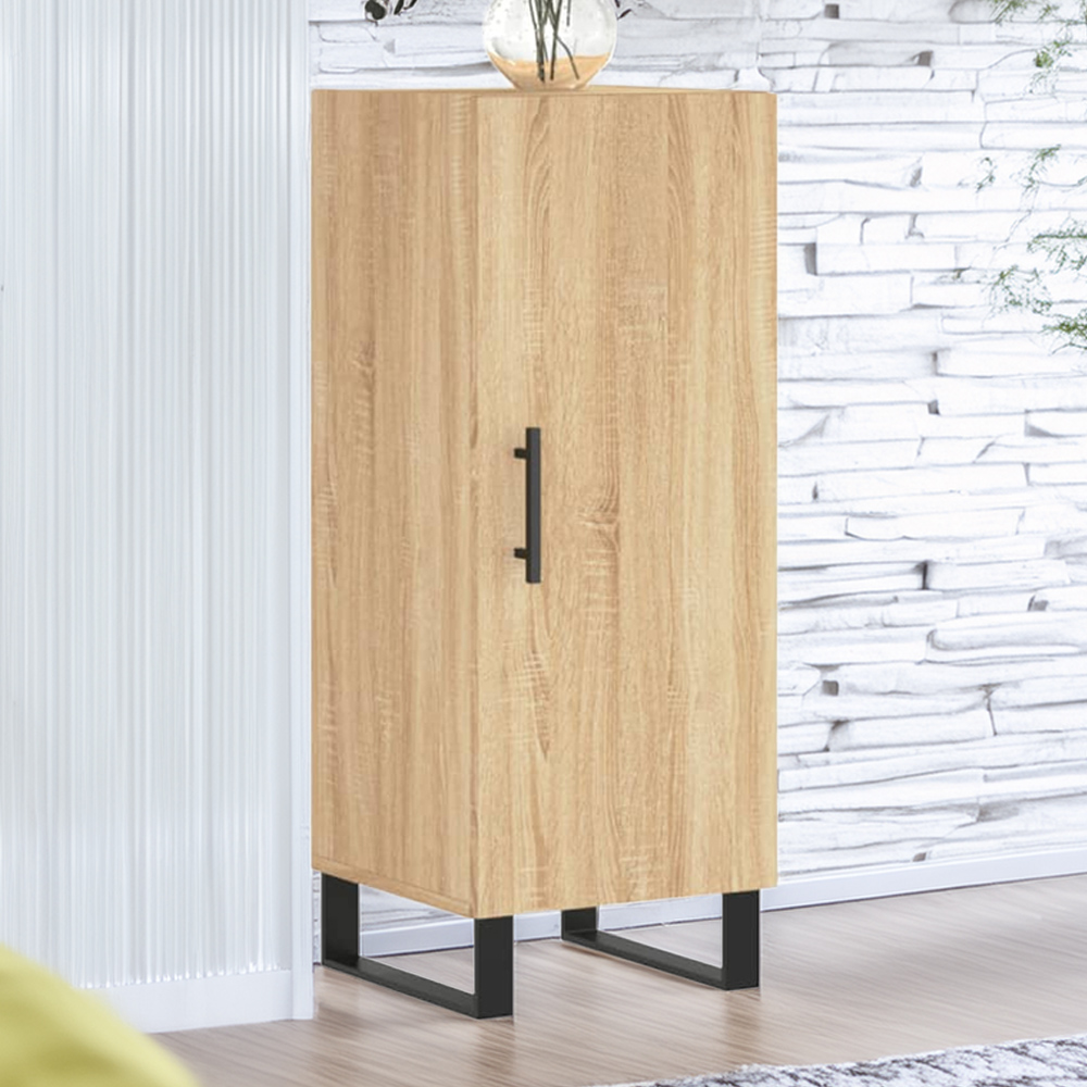 vidaXL Single Door Light Brown Sideboard Image 1