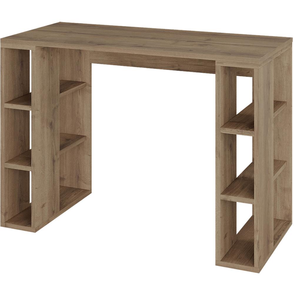 Decortie Colmar 6 Shelf Computer Desk Dark Oak Image 2