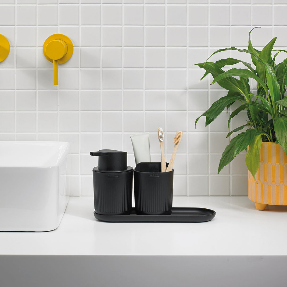 ReBorn 3 Piece Dark Grey Recycled Plastic Bathroom Set Image 7