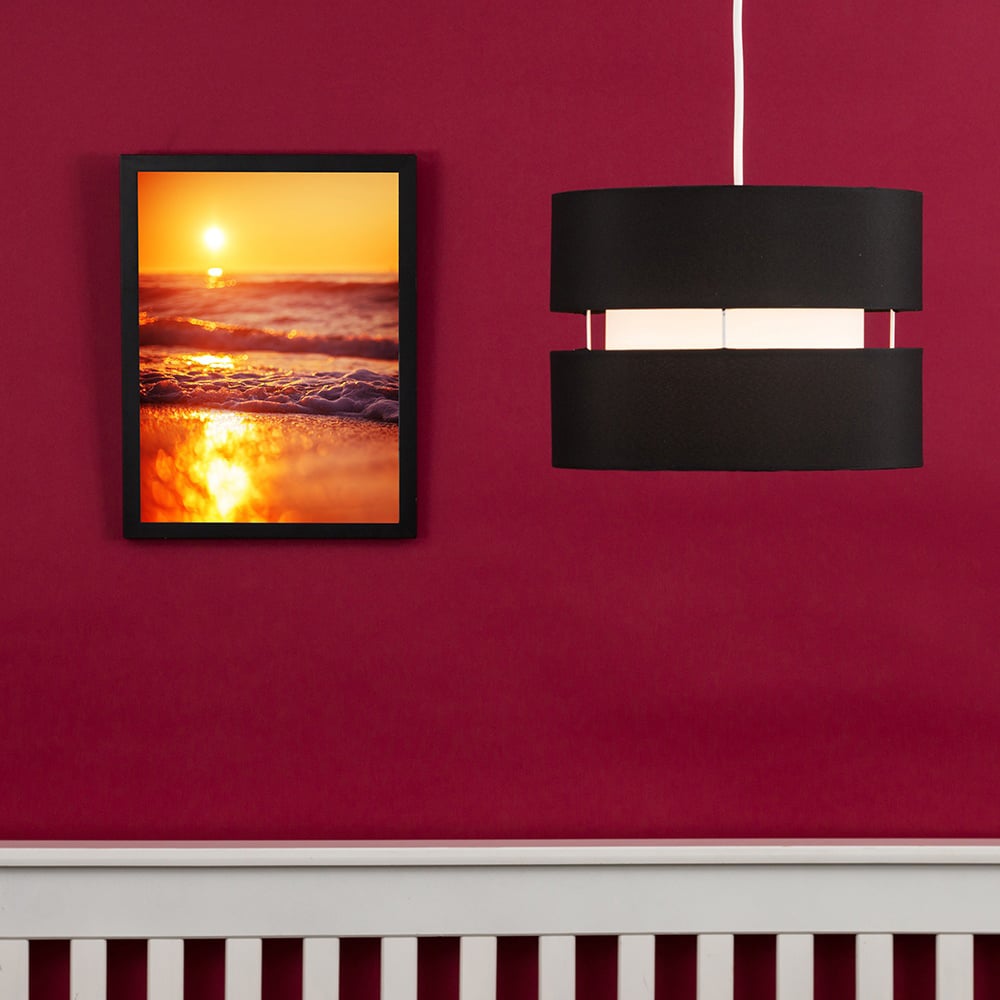 ValueLights Sophia 2 Tier Black Ceiling Light Shade Small Image 2