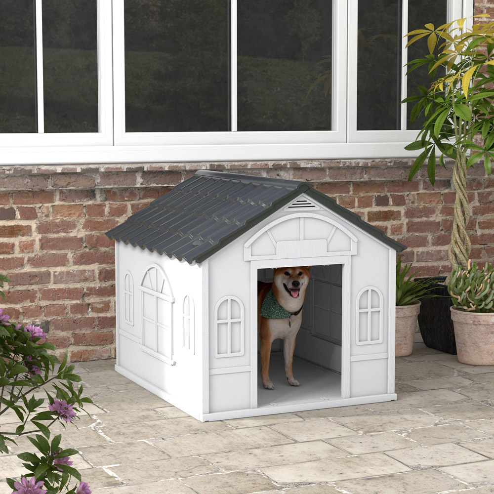 PawHut Grey Large Dog Kennel Image 2