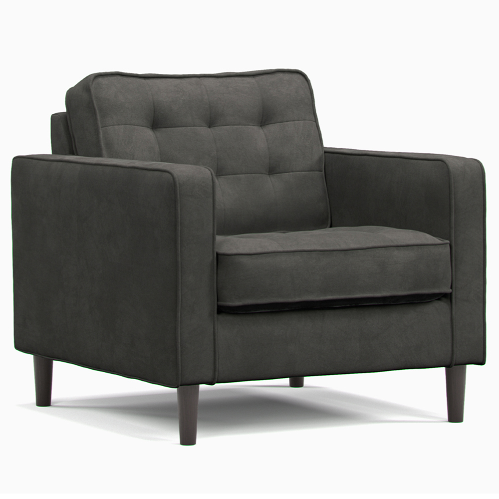 Eden 4 Seater Graphite Chenille Sofa Suite Image 4