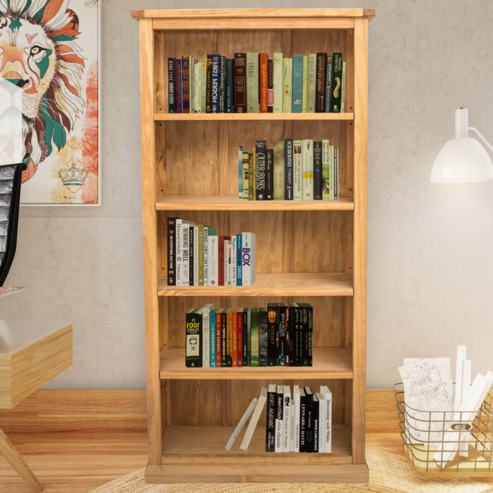 Lucca 5 Shelf Waxed Bookcase Image 1