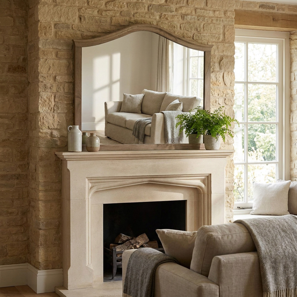 Rosemont Wooden Over Mantle Mirror Brown Image 4