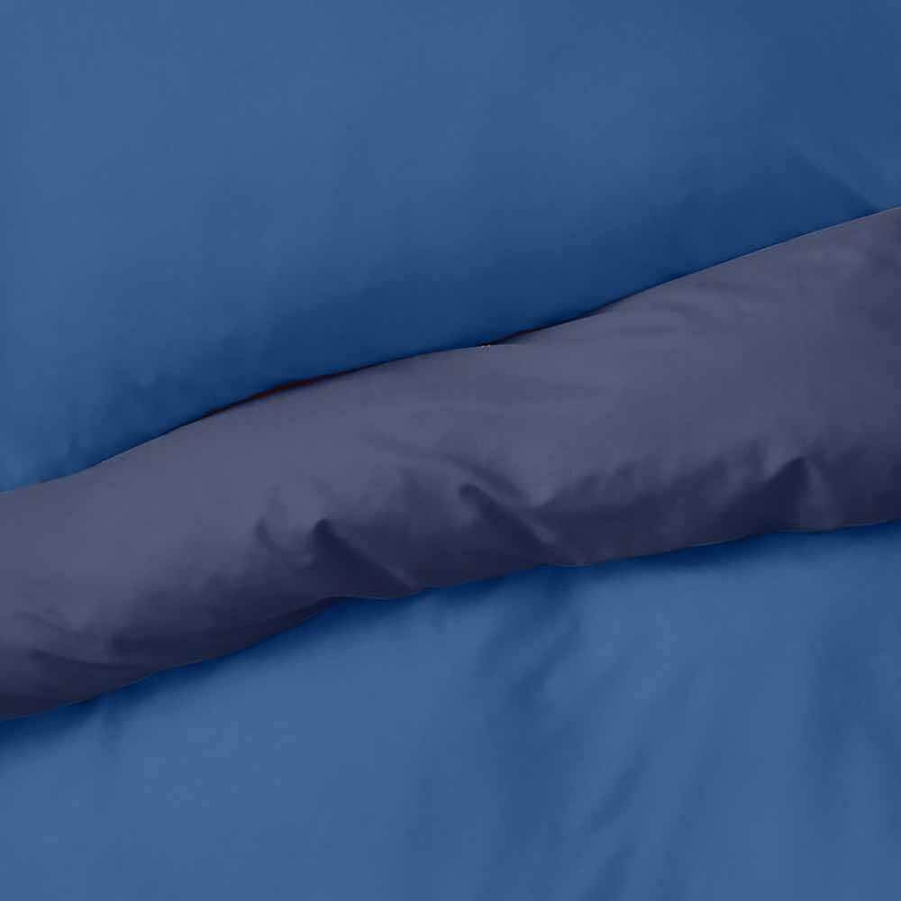 Wilko Single Blue Plain Dye Reversible Duvet Set Image 3
