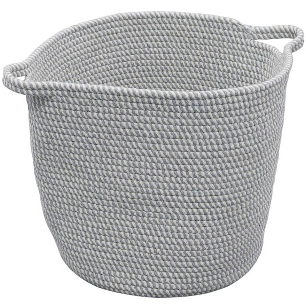 JVL Edison Round Cotton Rope Storage Basket Image 1