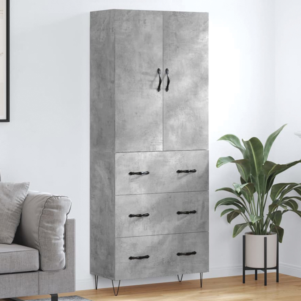 vidaXL 4 Drawer Grey Highboard Image