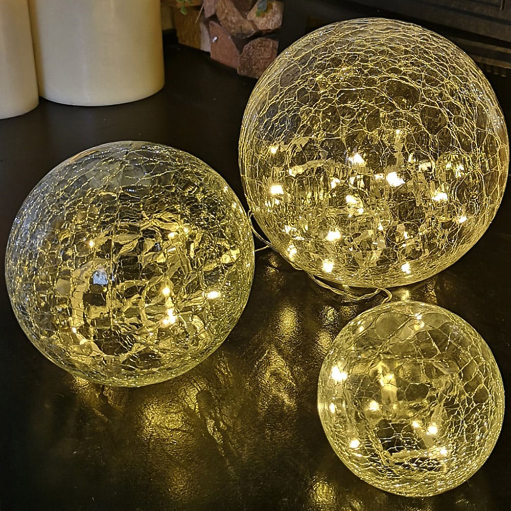 Samuel Alexander Oval Ball Lights Christmas Decoration Set of 3 Image 1
