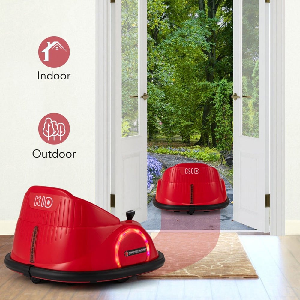 Costway Kids Red Ride On Bumping Car with Flashing LED Lights 6V Image 3