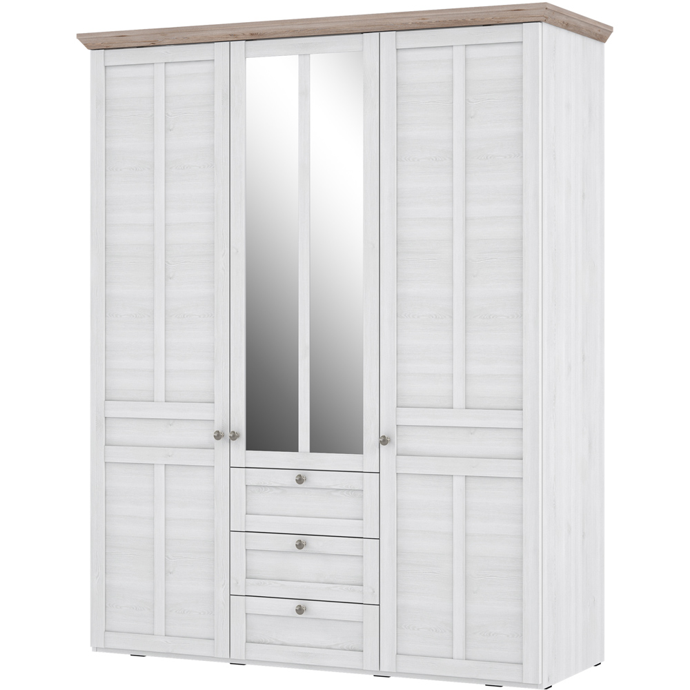 Florence Illopa 3 Door 3 Drawer Nelson and Snowy Oak Wardrobe Image 3