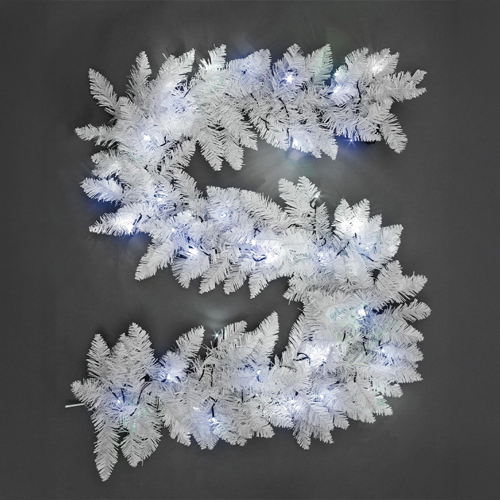 Shatchi Imperial Pine White Christmas Garland Image 3