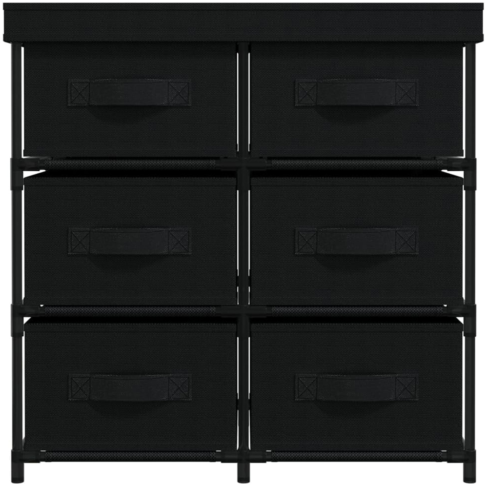 vidaXL 6 Fabric Basket Black Storage Cabinet Image 3