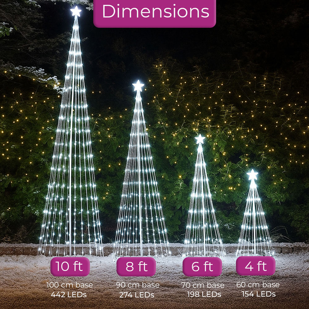Neo Multicolour Waterfall LED Outdoor Christmas Tree with Remote 10ft Image 9