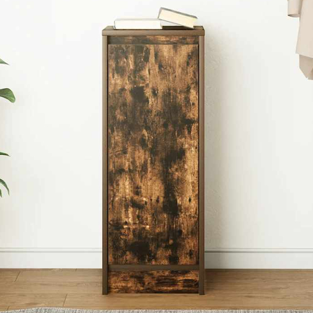 vidaXL Single Door Smoked Oak Sideboard Image 1