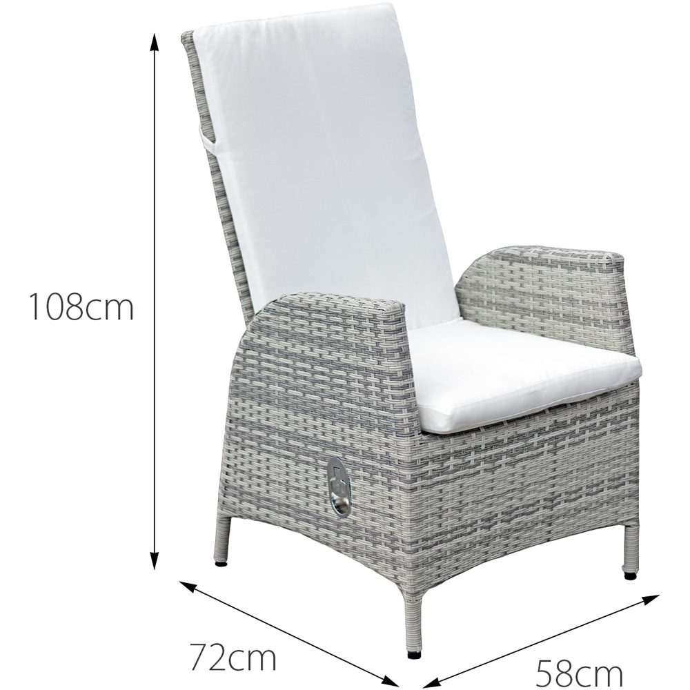 Oseasons Lisbon Set of 6 Mixed Grey Rattan Reclining Dining Chairs Image 9
