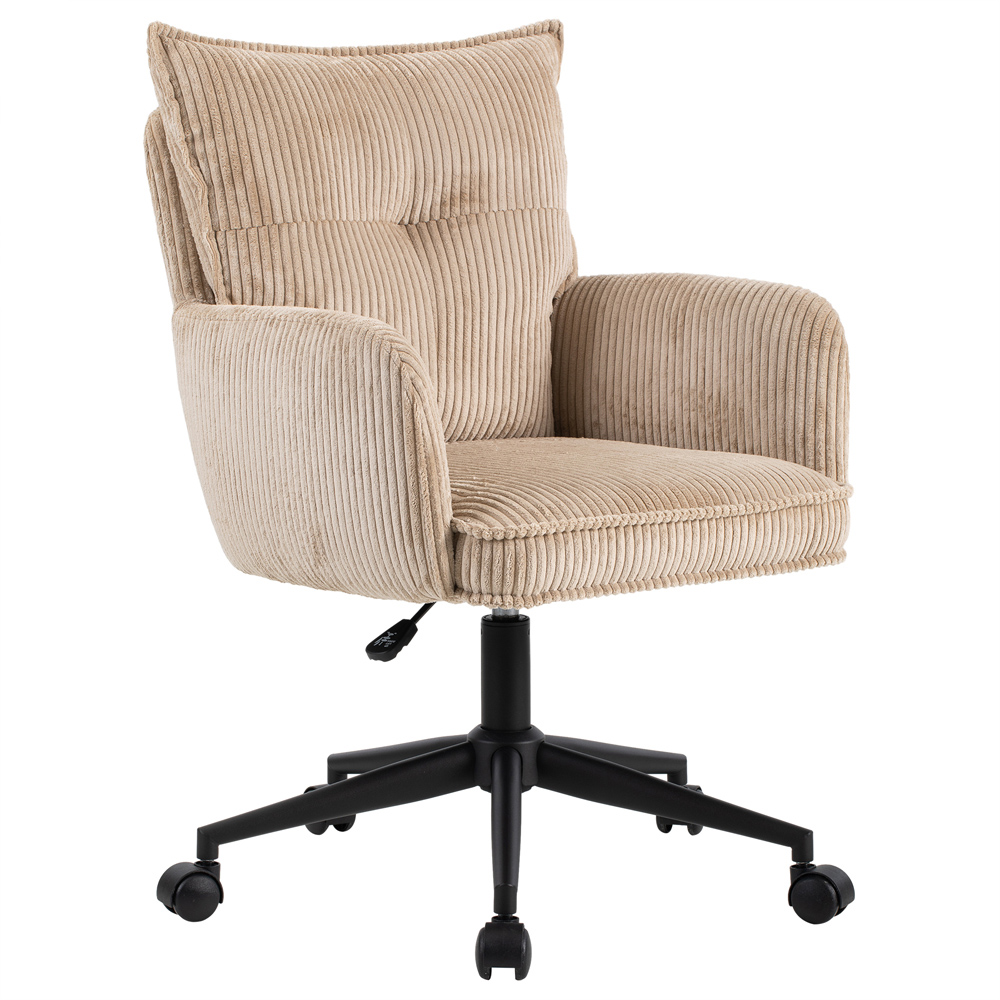 Loft24 Harbour Cream Height Adjustable Corduroy Office Chair Image 3