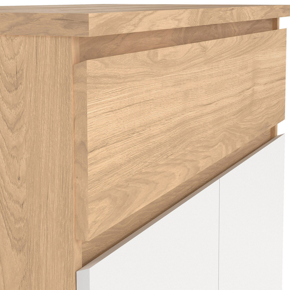 Florence 2 Door Single Drawer Jackson Hickory Oak and White Shoe Cabinet Image 5