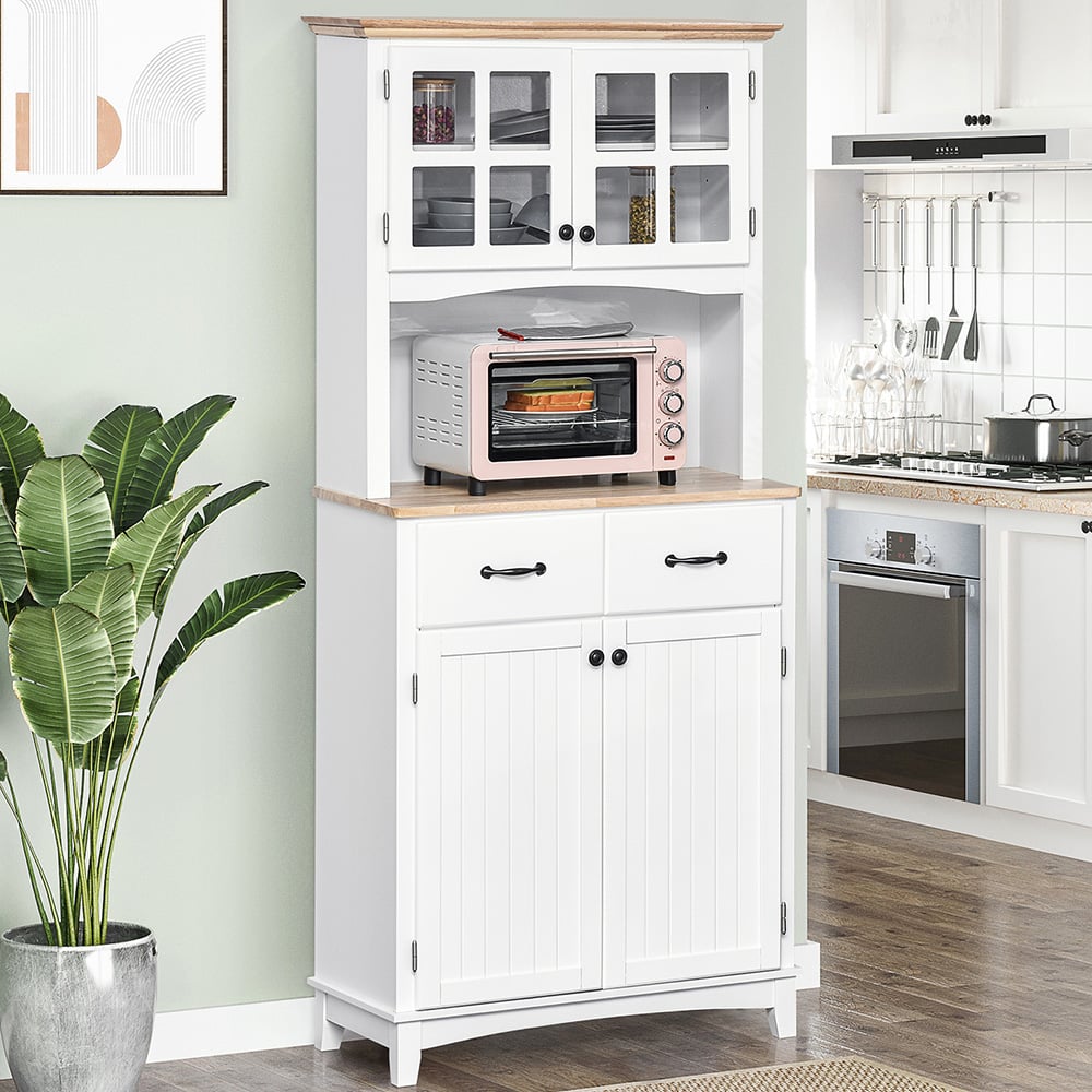 Portland 4 Door 2 Drawer White Kitchen Storage Cabinet Image 1