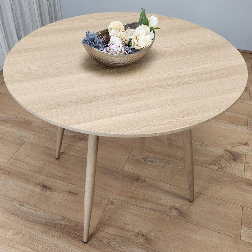 Portland 4 Seater Beige Wood Dining Table Image 1