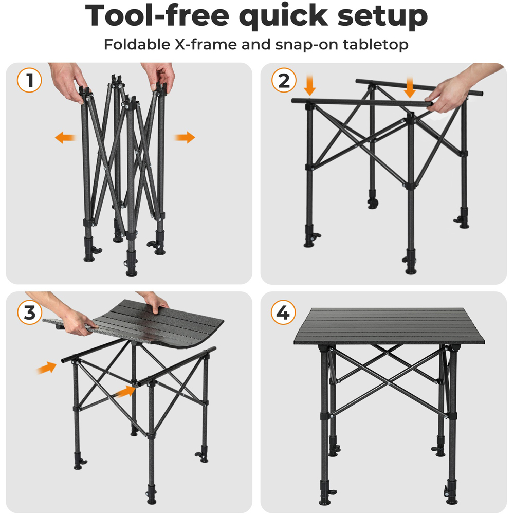 Levede Aluminium Foldable Camping Table 70cm Image 6