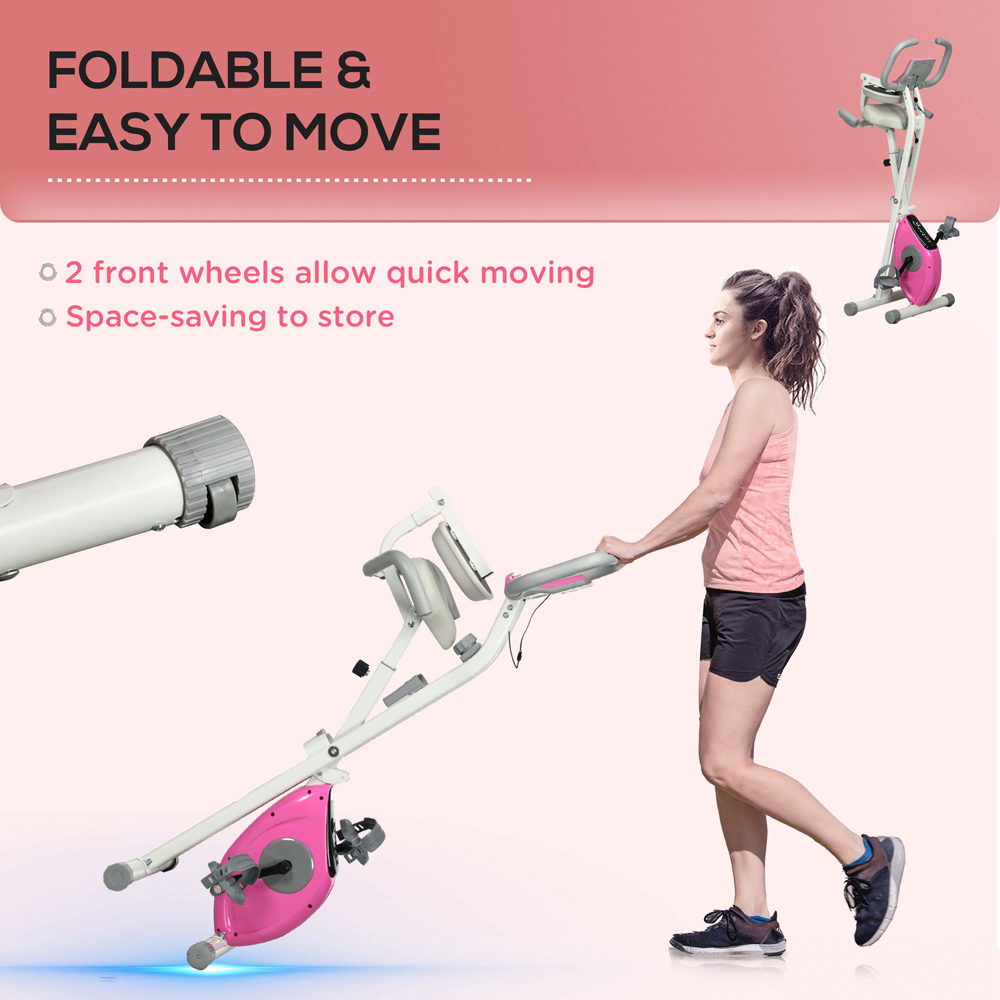HOMCOM Magnetic Resistance Folding Exercise Bike Image 5