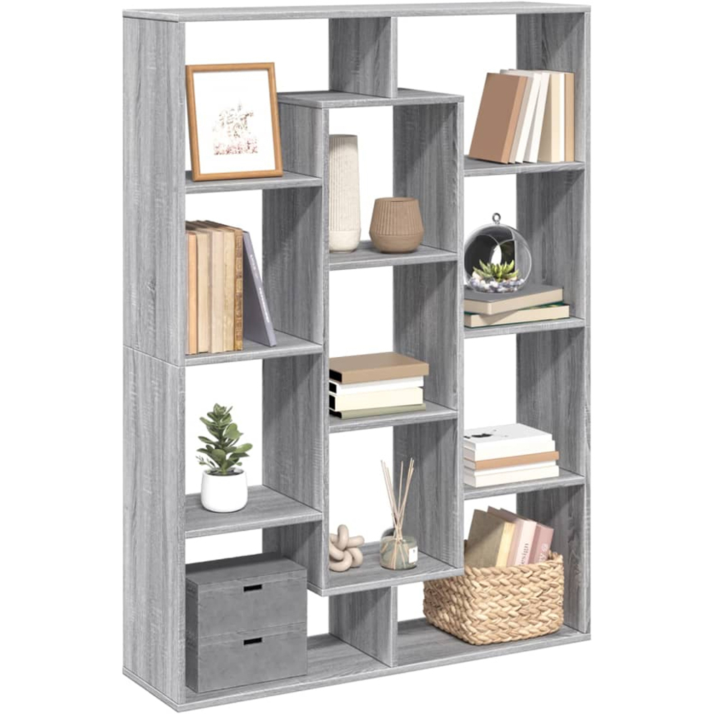 vidaXL 11 Shelf Grey Sonoma Bookcase Image 4