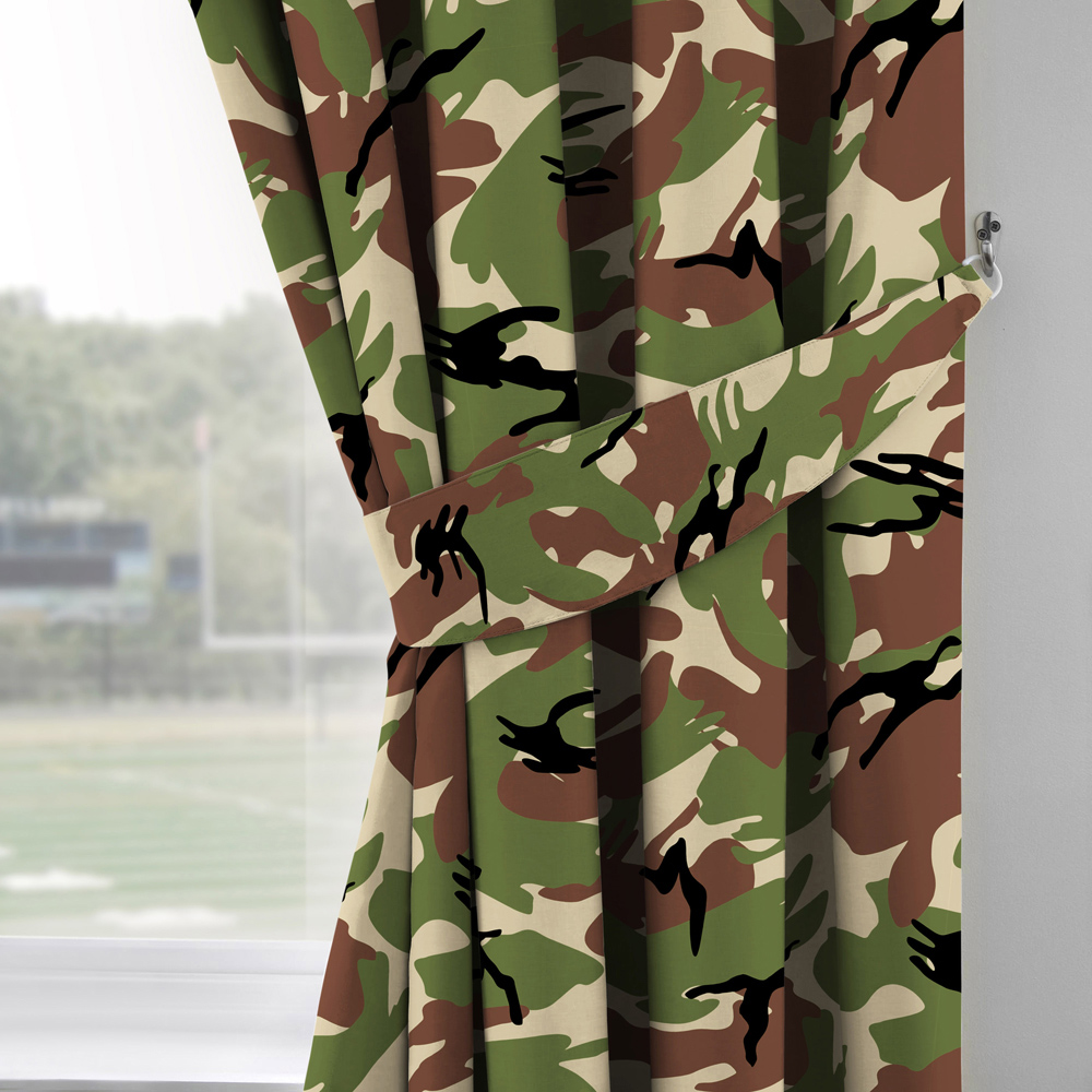 Velosso Camouflage Green Curtain 66 x 72cm Image 2