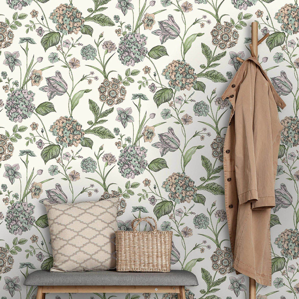Holden Decor Amelie Hydrangea Cream Wallpaper Image 3