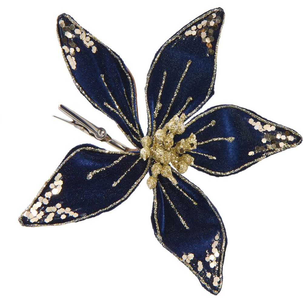 Gold Glitter Poinsettia Clip Image 3