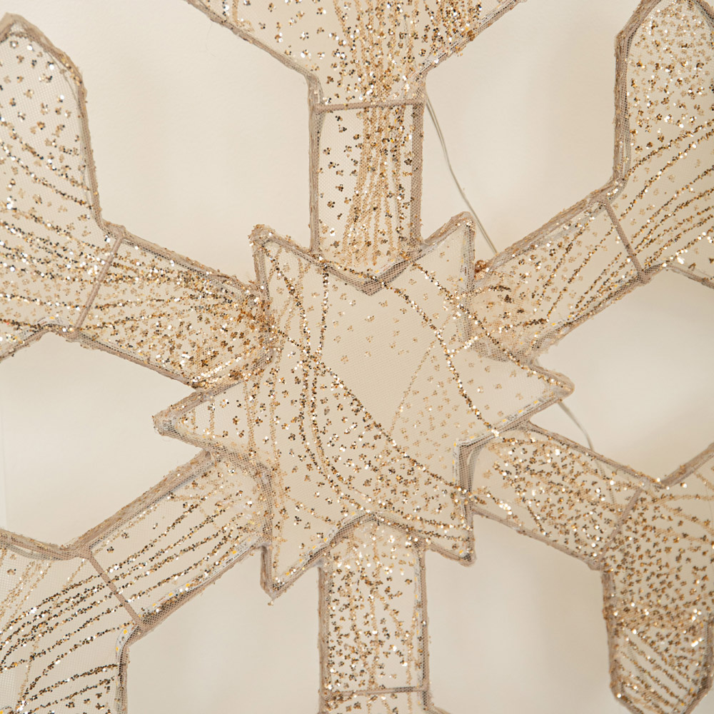 Samuel Alexander 604 Warm White LED Light-Up Gold Christmas Snowflake 60cm Image 7