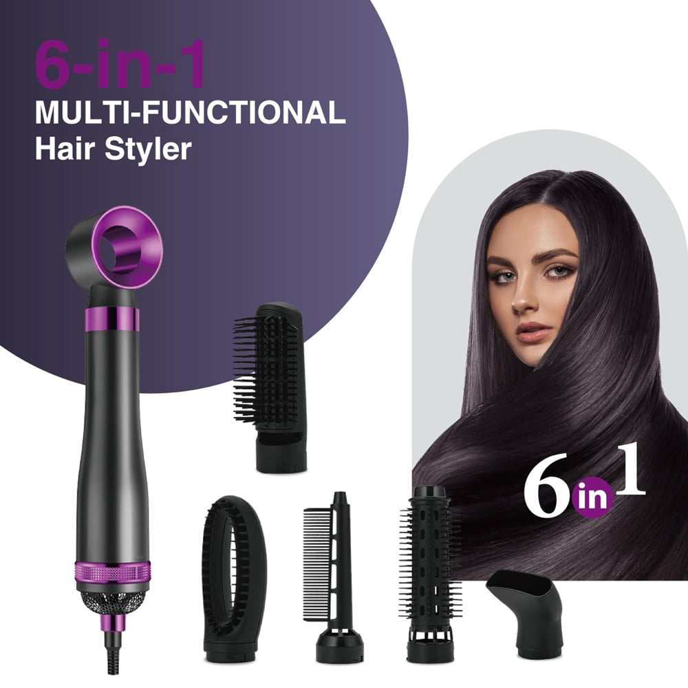 Alivio 6-in-1 Purple and Black Multi-Functional Hair Styler Image 4