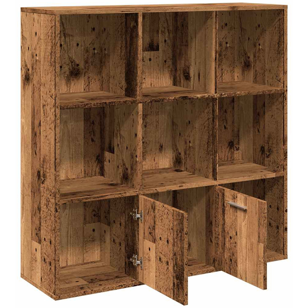 vidaXL 2 Door 7 Open Shelf Old Wood Storage Cabinet Image 4