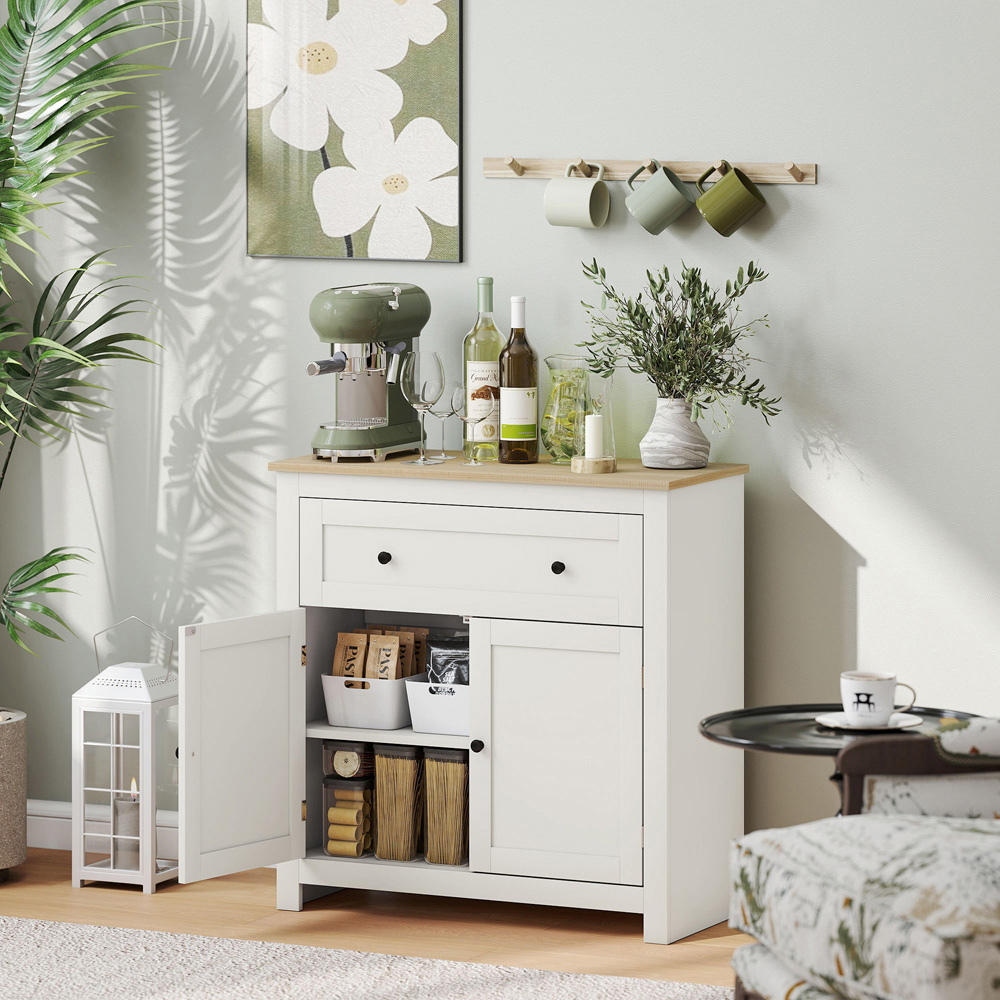 Portland 2 Door Single Drawer Cream Sideboard Image 3