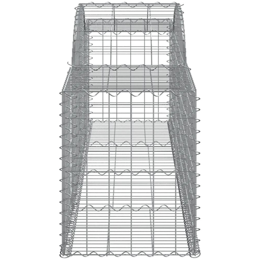 vidaXL Silver Galvanised Iron Arched Gabion Basket 300 x 50 x 60/80cm 10 Pack Image 3
