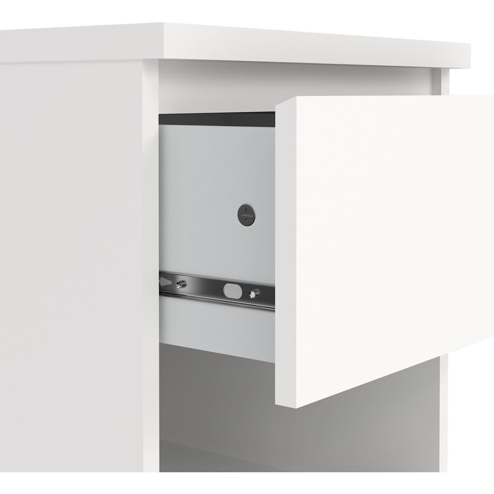 Florence Naia Single Drawer Single Shelf White Bedside Table Image 6