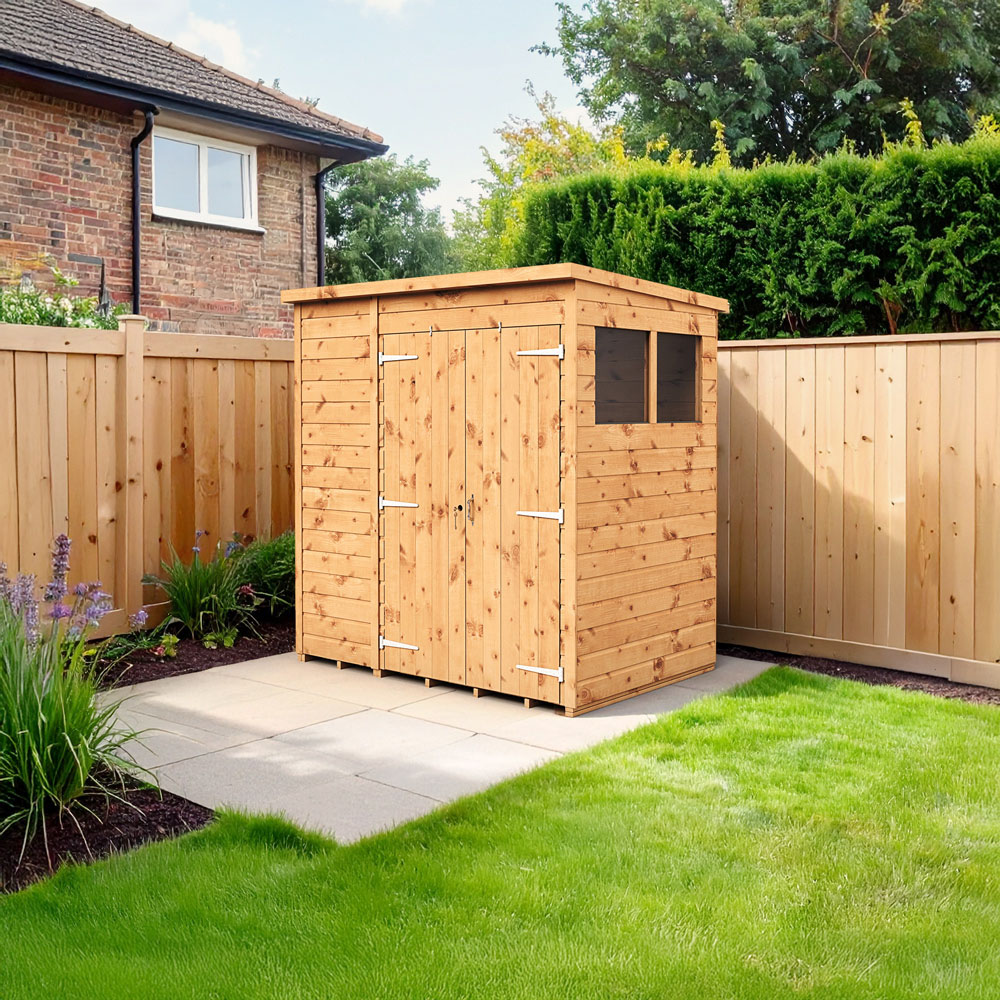 Empire Sheds 6 x 4ft Double Door Tongue and Groove Pent Garden Shed Image 2