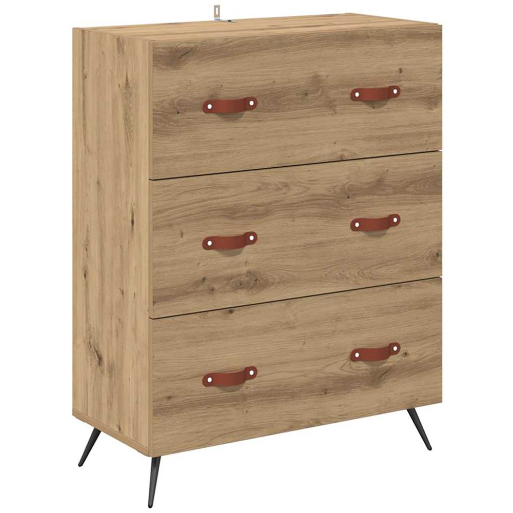vidaXL 2 Door 3 Drawer Artisan Oak Sideboard Image 6