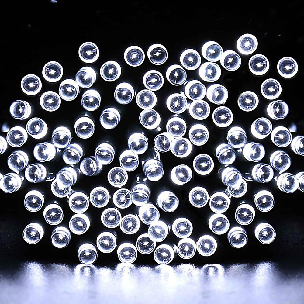 Shatchi 50 Cool White LED Multifunction Green Cable Christmas String Light 5m Image 1