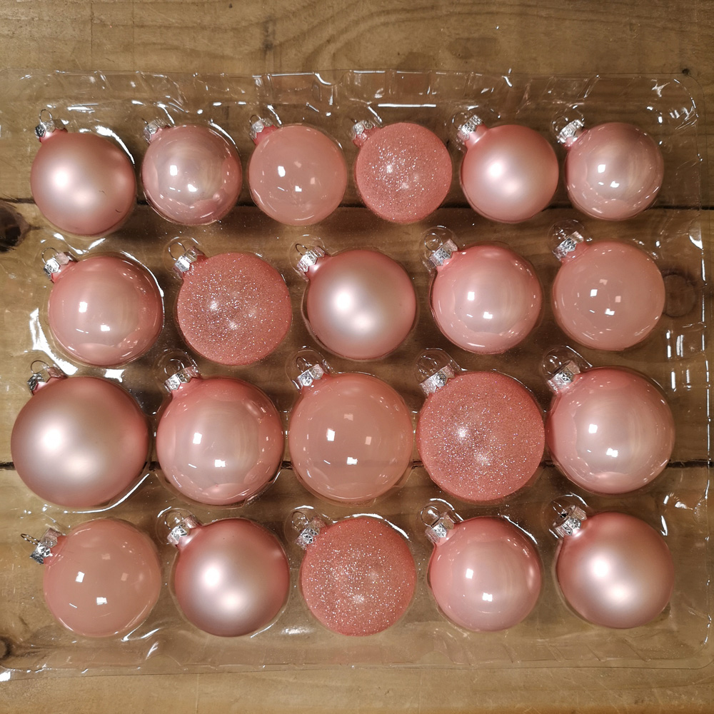 Samuel Alexander Decoris Luxury Blush Pink Glass Christmas Baubles 42 Pack Image 3
