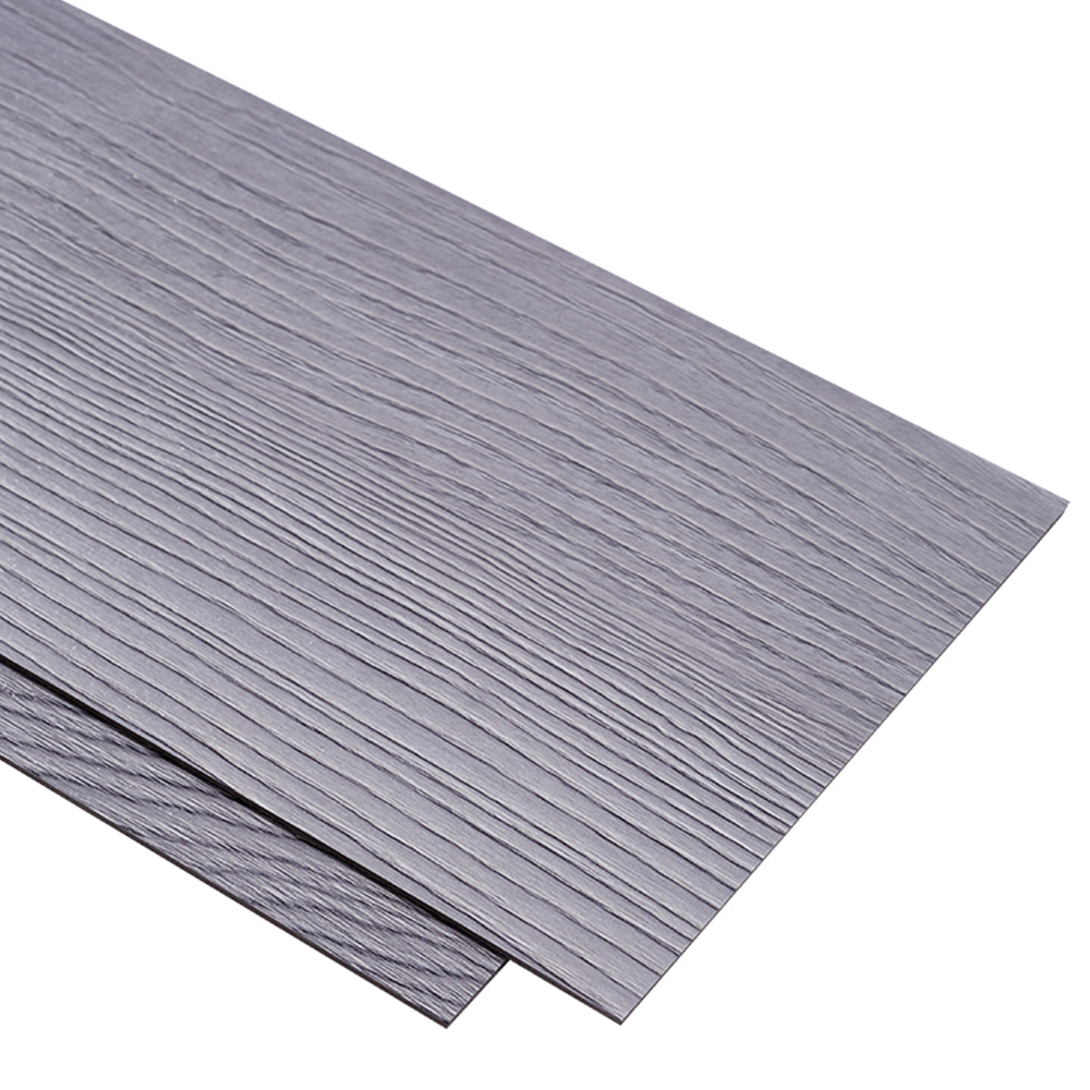 Living and Home Pale Grey Rustic Wood Grain Rectangle PVC Flooring Self Adhesive 36 Pack Image 4