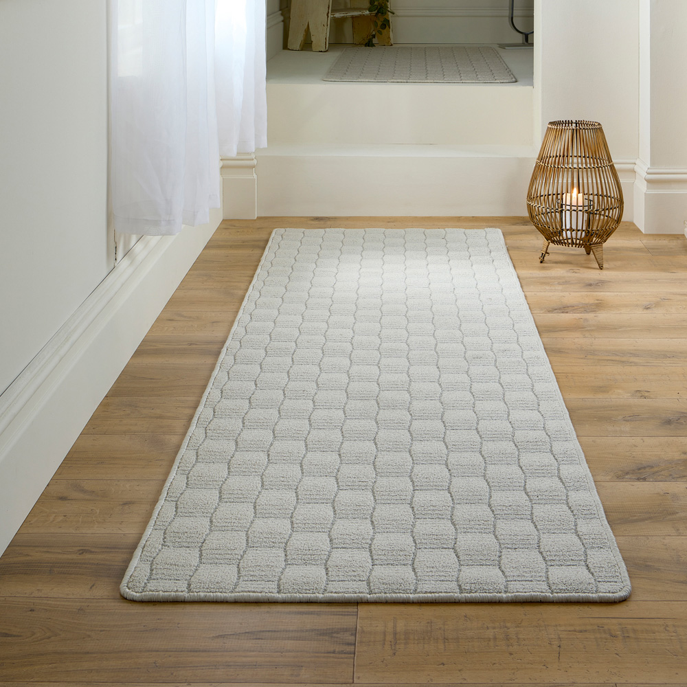 My Mat Ivory Sculptured Basketweave Washable Runner 67 x 230cm Image 2