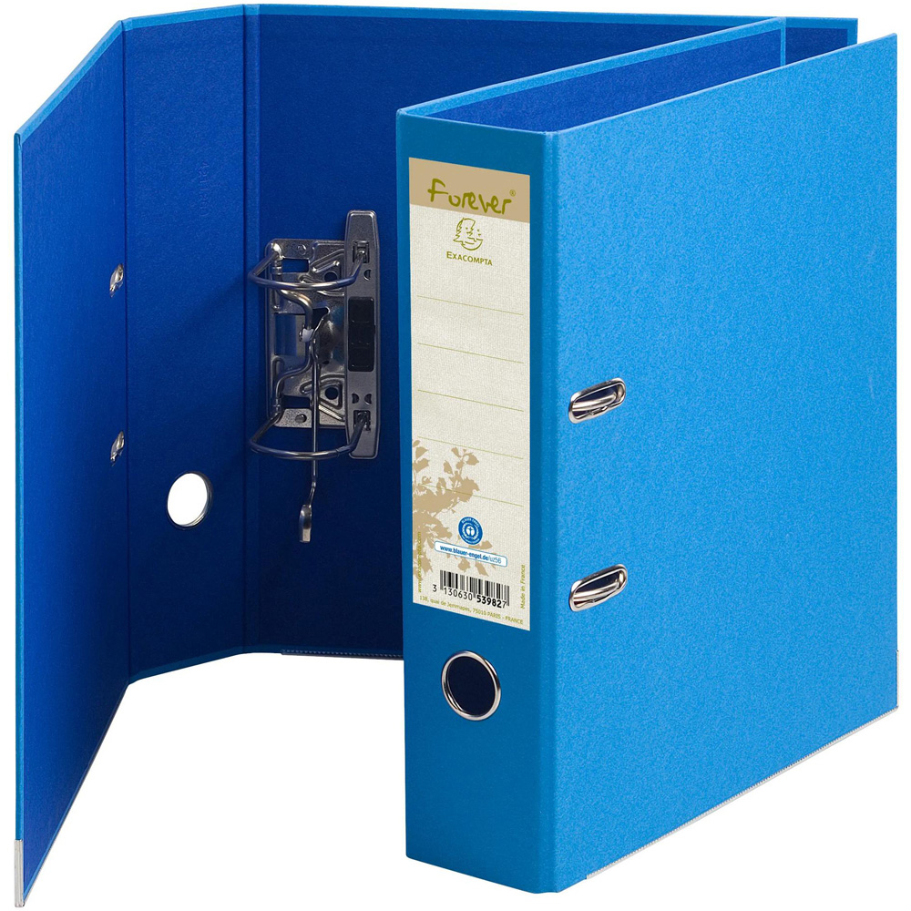 Exacompta A4 Light Blue Recycled Lever Arch File 10 Pack Image 3