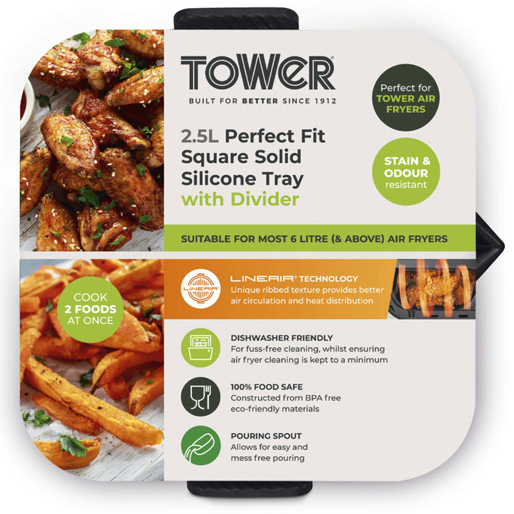 Tower Square Solid Silicone Tray with Divider Image 2