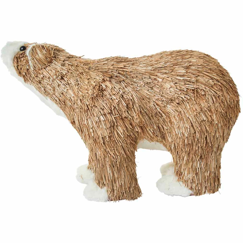Wilko Midwinter Standing Brush Bear Christmas Decoration Image