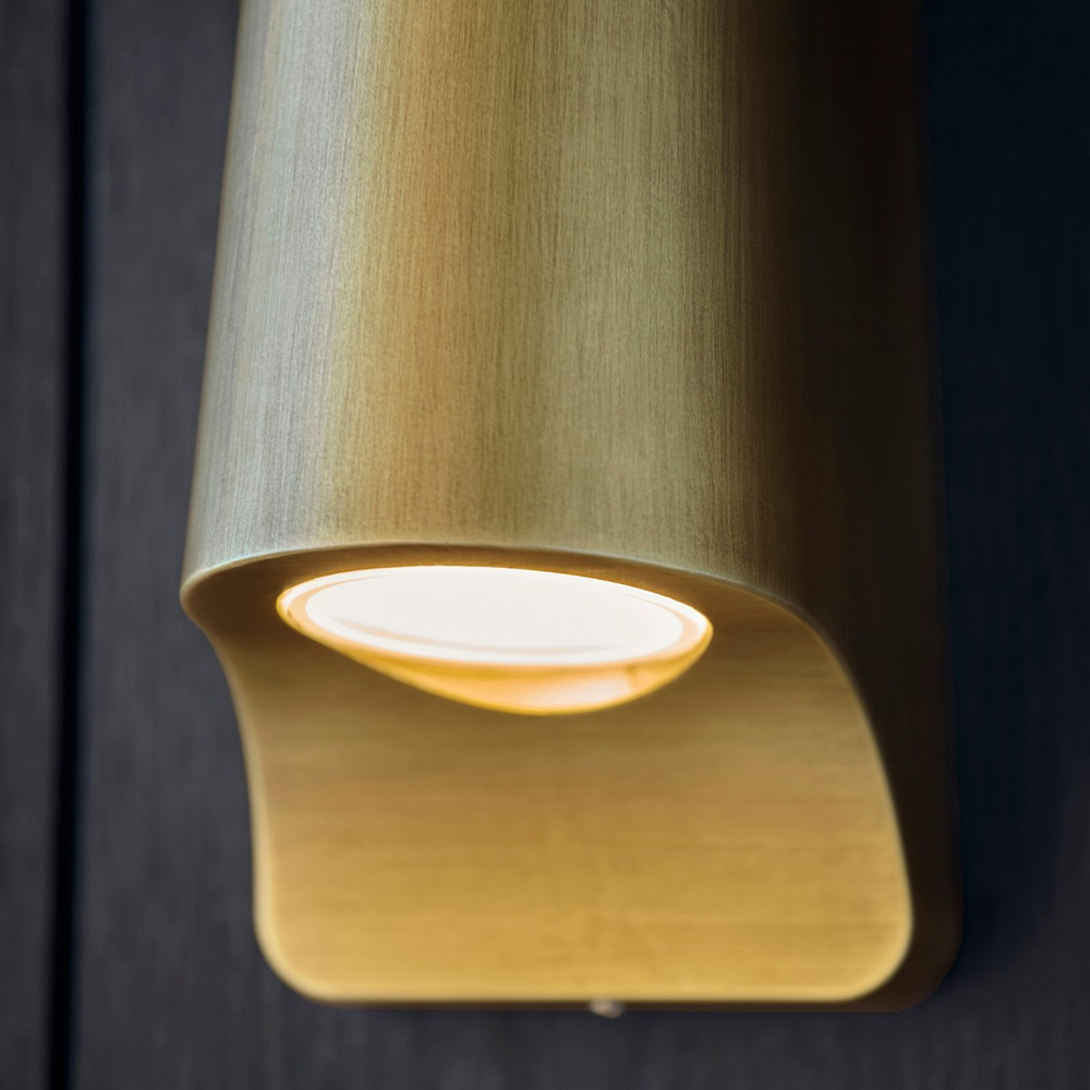 Merano Verona Brushed Gold Frosted Glass Outdoor Wall Lamp Image 5