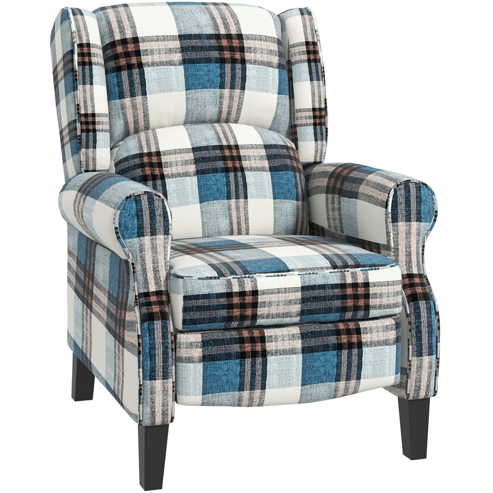 Portland Blue Wingback Reclining Chair Image 2