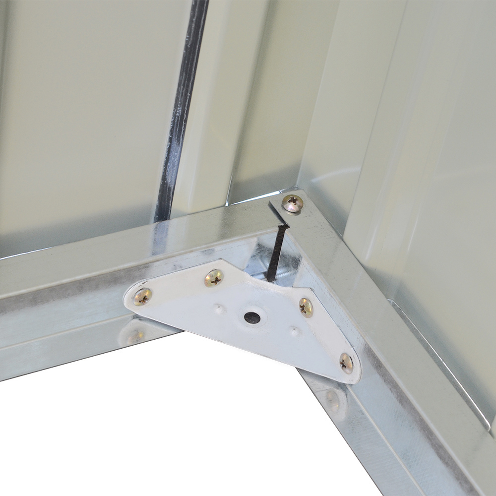 Living and Home 5.8 x 3.4ft Grey Outdoor Sloped Roof Waterproof Metal Trash Can Storage Shed Image 5